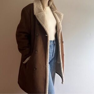 Faux-Shearling & Faux-Suede Coat
